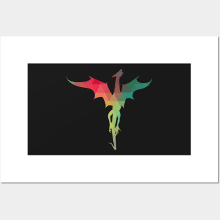 Rainbow pattern dragon Posters and Art